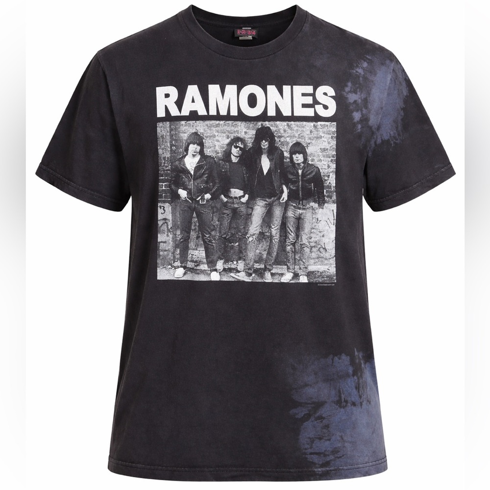 Ramones 1234 Vintage Band Tee 2006 Punk Rock Grunge Black Gray Tie Dye TShirt XL